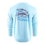 Grundens Twin Tuna Long Sleeve Tech Tee-Apparel-Grundens-Aquamarine-M-Tackle World