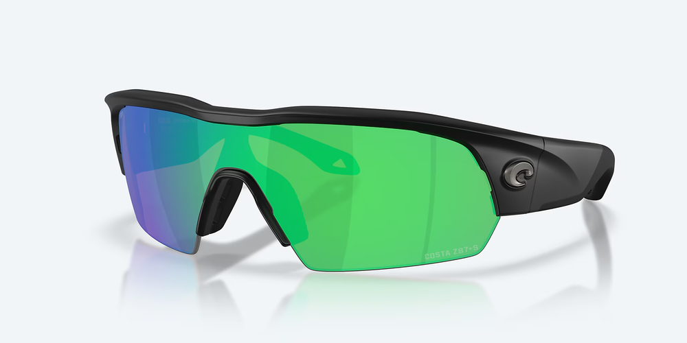 Costa Pilothouse Pro Polarized Sunglasses-Sunglasses-Costa-Matte Black Frame w/ Green Mirror Lens 580P-Tackle World
