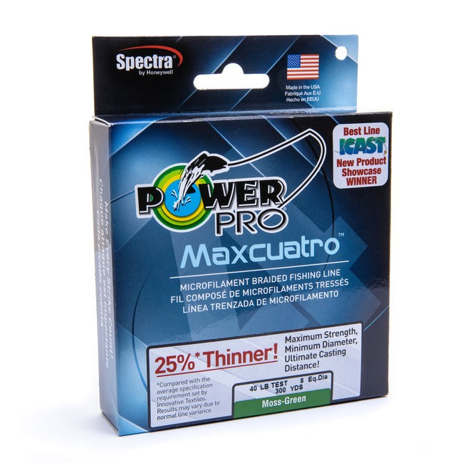 PowerPro Maxcuatro Braided Fishing Line 30lb 300yd Moss Green