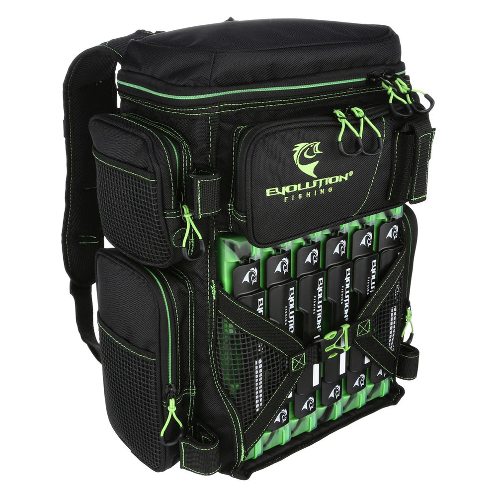 Evolution Drift Series 3600 Tackle Backpack With Rod Holders-Accessories-Evolution-Green *Fall Savings Event 15% OFF*-Tackle World