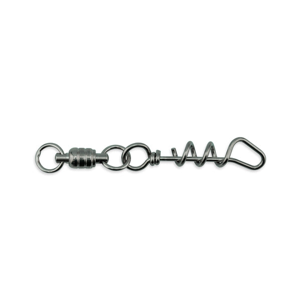 American Fishing Wire Stainless Steel Ball Bearing Dredge Swivel with Stainless Steel Corkscrew Snap-Terminal Tackle-American Fishing Wire-500lb-Tackle World