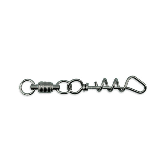 American Fishing Wire Stainless Steel Ball Bearing Dredge Swivel with Stainless Steel Corkscrew Snap-Terminal Tackle-American Fishing Wire-500lb-Tackle World