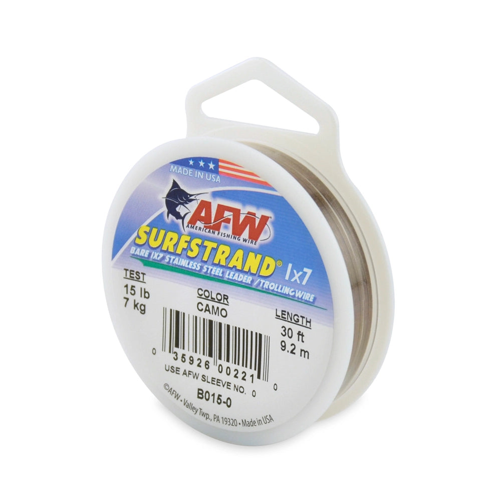 American Fishing Wire Surfstrand Leaders-Line & Leader-American Fishing Wire-30'-15lb-Camo-Tackle World