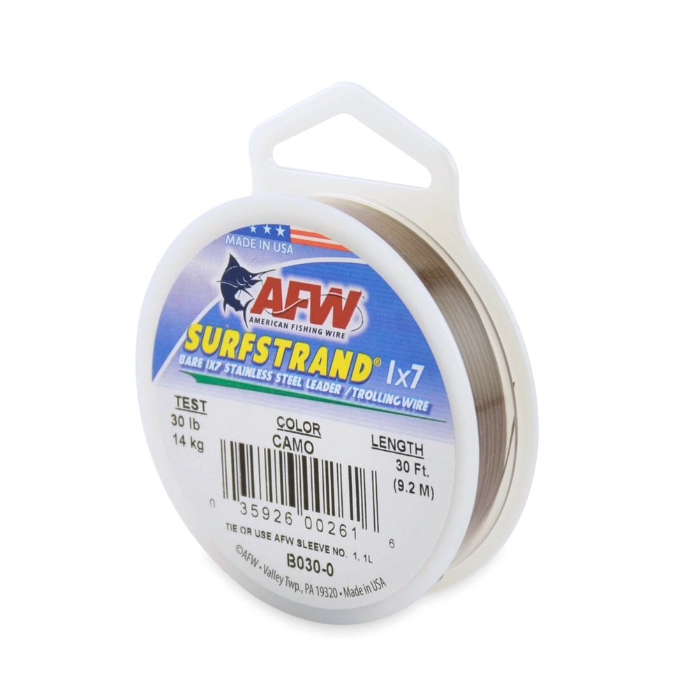American Fishing Wire Surfstrand Leaders-Line & Leader-American Fishing Wire-30'-30lb-Camo-Tackle World