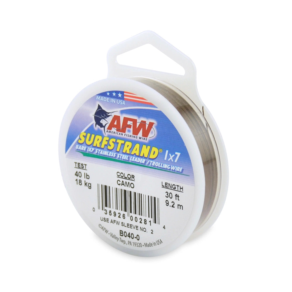American Fishing Wire Surfstrand Leaders-Line & Leader-American Fishing Wire-30'-40lb-Camo-Tackle World