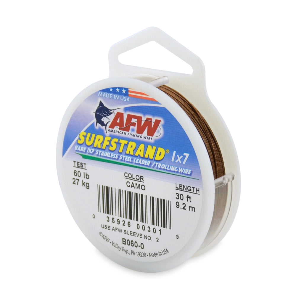 American Fishing Wire Surfstrand Leaders-Line & Leader-American Fishing Wire-30'-60lb-Camo-Tackle World