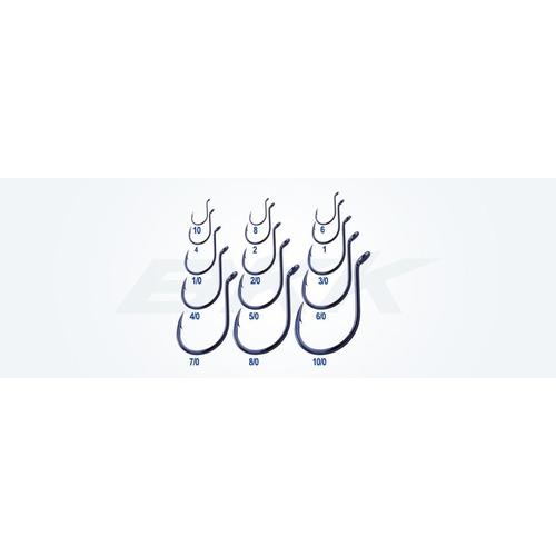 BKK Octopus Beak Eyelet Fishing Hooks – Black Nickel, Saltwater, Live Bait, Octopus Beak Style