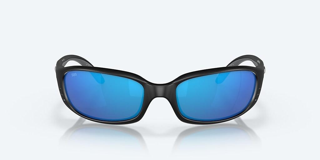 Costa Brine Matte Black Frame With Mirror Blue Lens 580G Polarized Sunglasses-Sunglasses-Costa-Tackle World