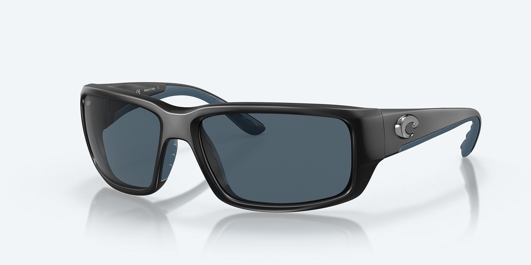 Costa Fantail Pro Polarized Sunglasses-Sunglasses-Costa-Matte Black Frame With Gray Mirror Lens 580P-Tackle World