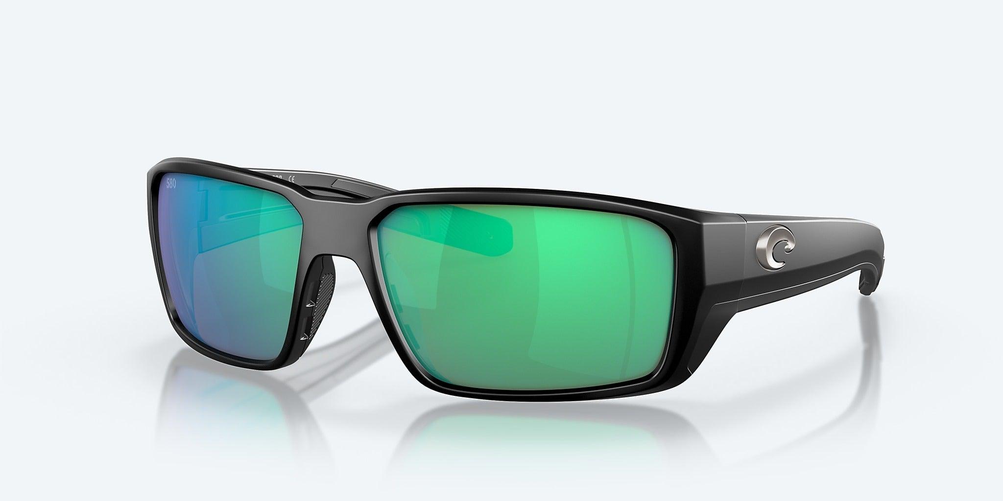 Costa Fantail Pro Polarized Sunglasses-Sunglasses-Costa-Matte Black Frame With Green Mirror Lens 580G-Tackle World