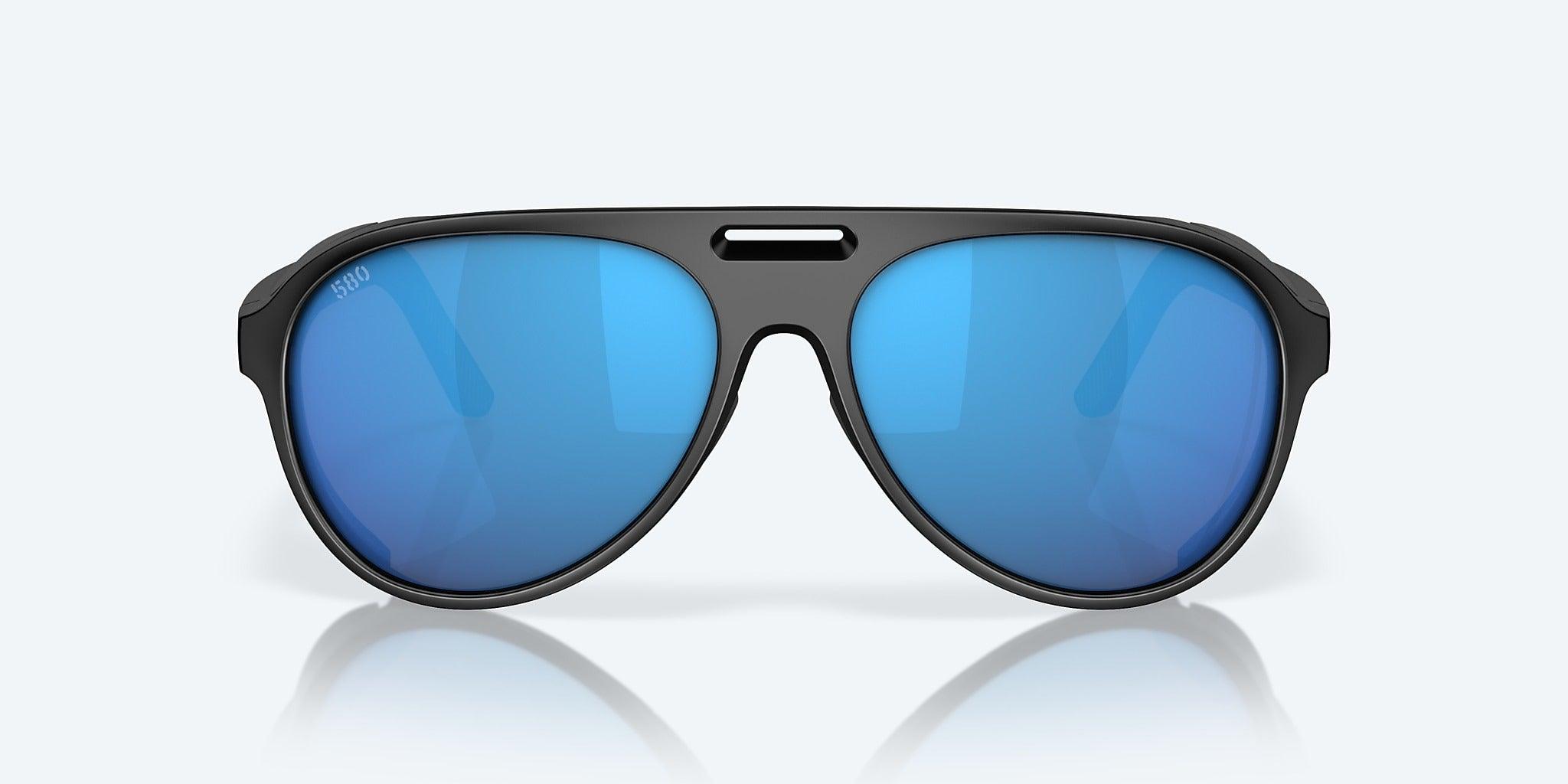 Costa Grand Catalina Matte Black Frame with Blue Mirror Lens 580G Polarized Sunglasses-Sunglasses-Costa-Tackle World