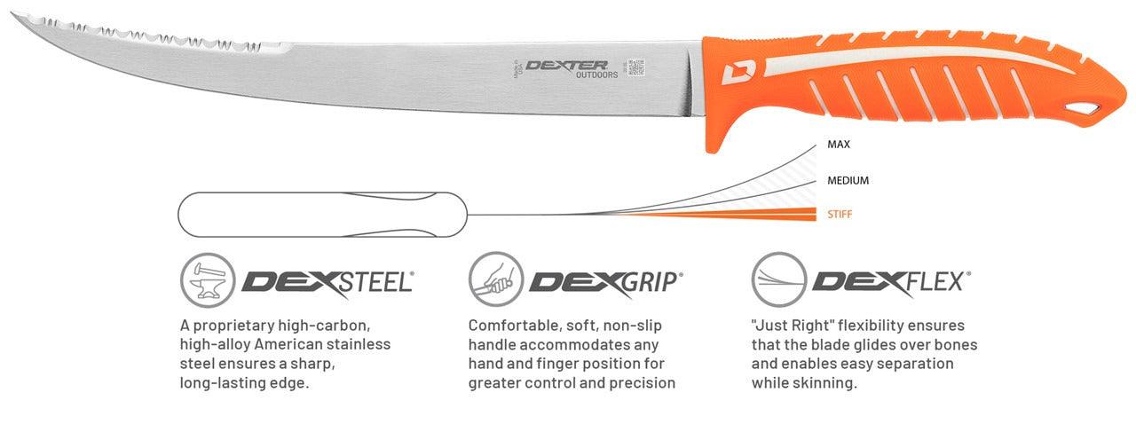 Dexter Dextreme 10" Dual Edge Stiff Fillet Knife with Sheath-Tools-Dexter Russell-Tackle World