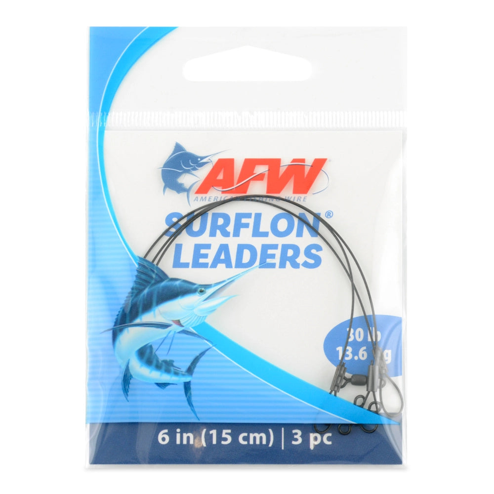 American Fishing Wire Surflon Leaders-Line & Leader-American Fishing Wire-6" Black-30lb-Tackle World