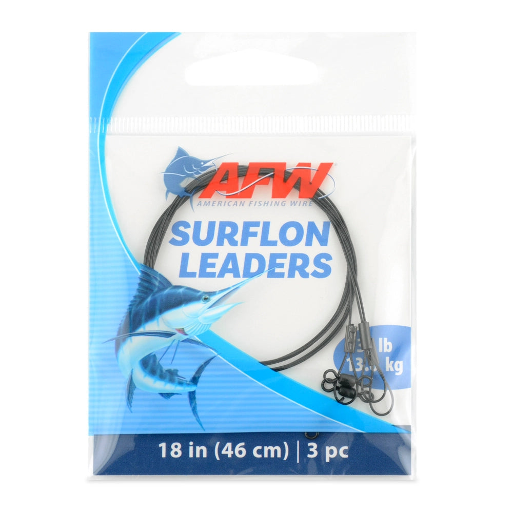 American Fishing Wire Surflon Leaders-Line & Leader-American Fishing Wire-18" Black-30lb-Tackle World