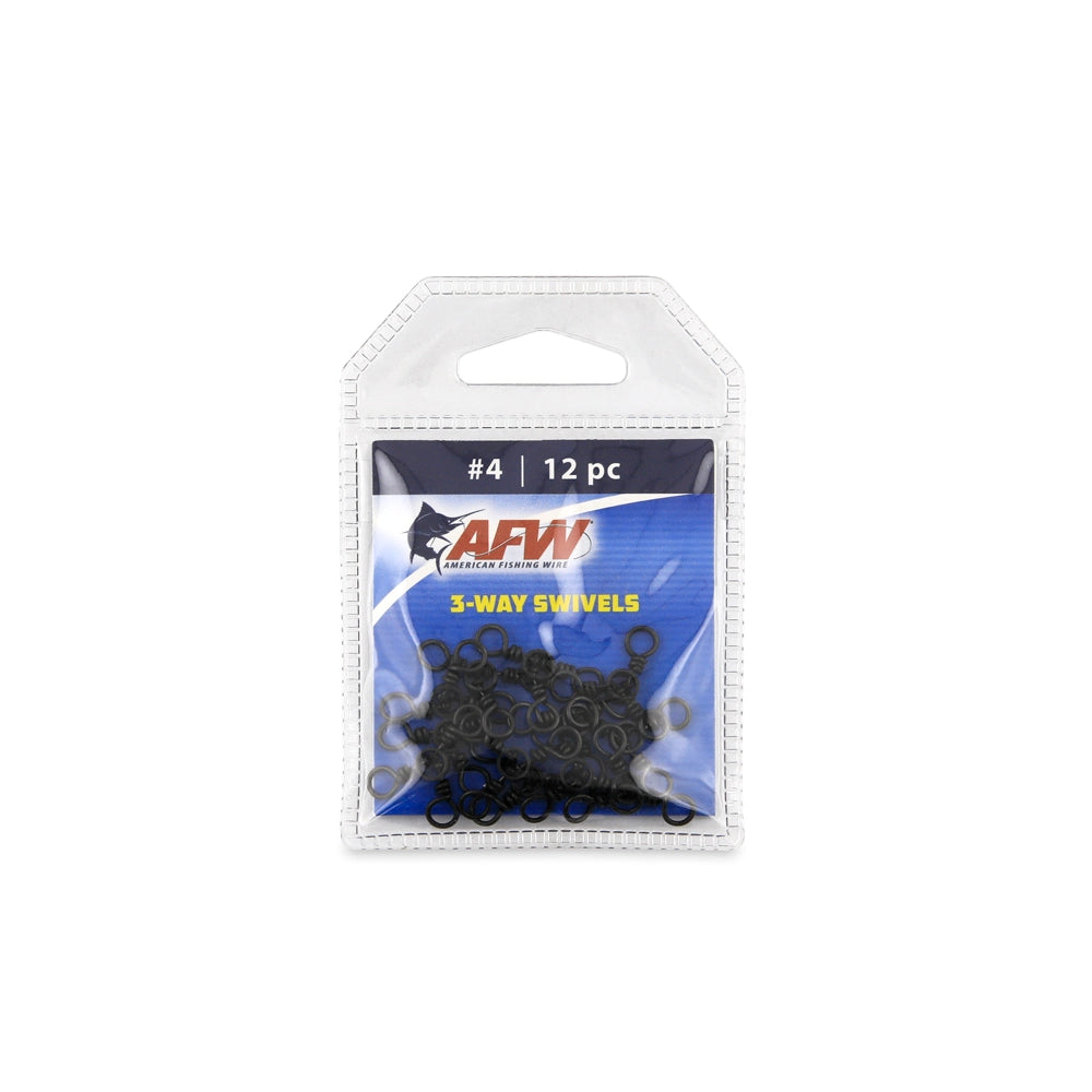 American Fishing Wire Brass 3-Way Swivels with Stainless Steel Rings-Terminal Tackle-American Fishing Wire-Tackle World