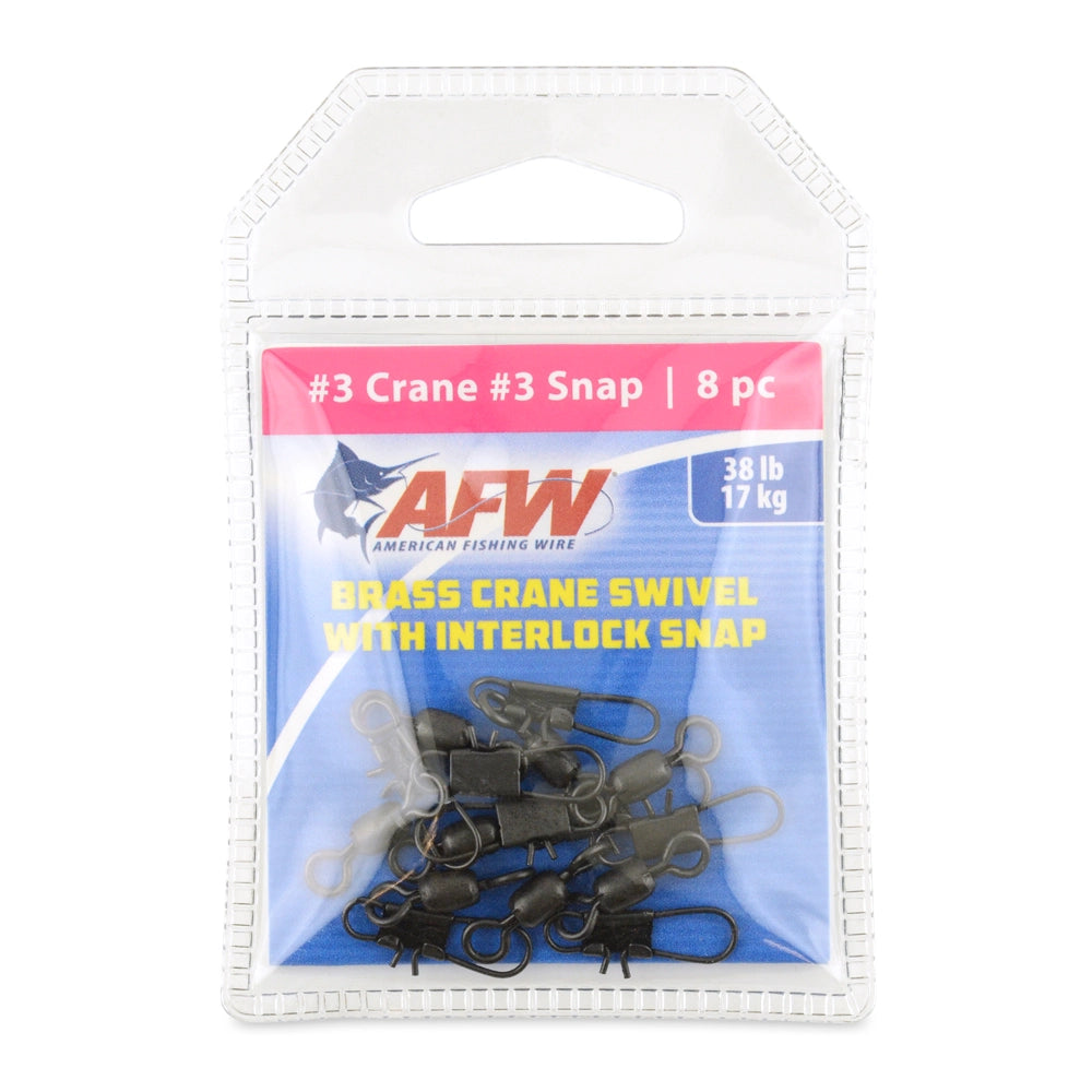 American Fishing Wire Brass Crane Swivel with Interlock Snaps-Terminal Tackle-American Fishing Wire-Tackle World