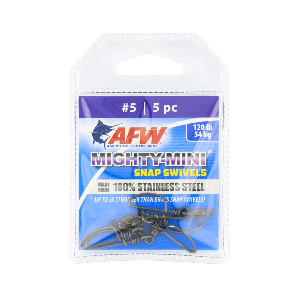 American Fishing Wire Mighty Mini Stainless Steel Snap Swivels-Terminal Tackle-American Fishing Wire-Tackle World