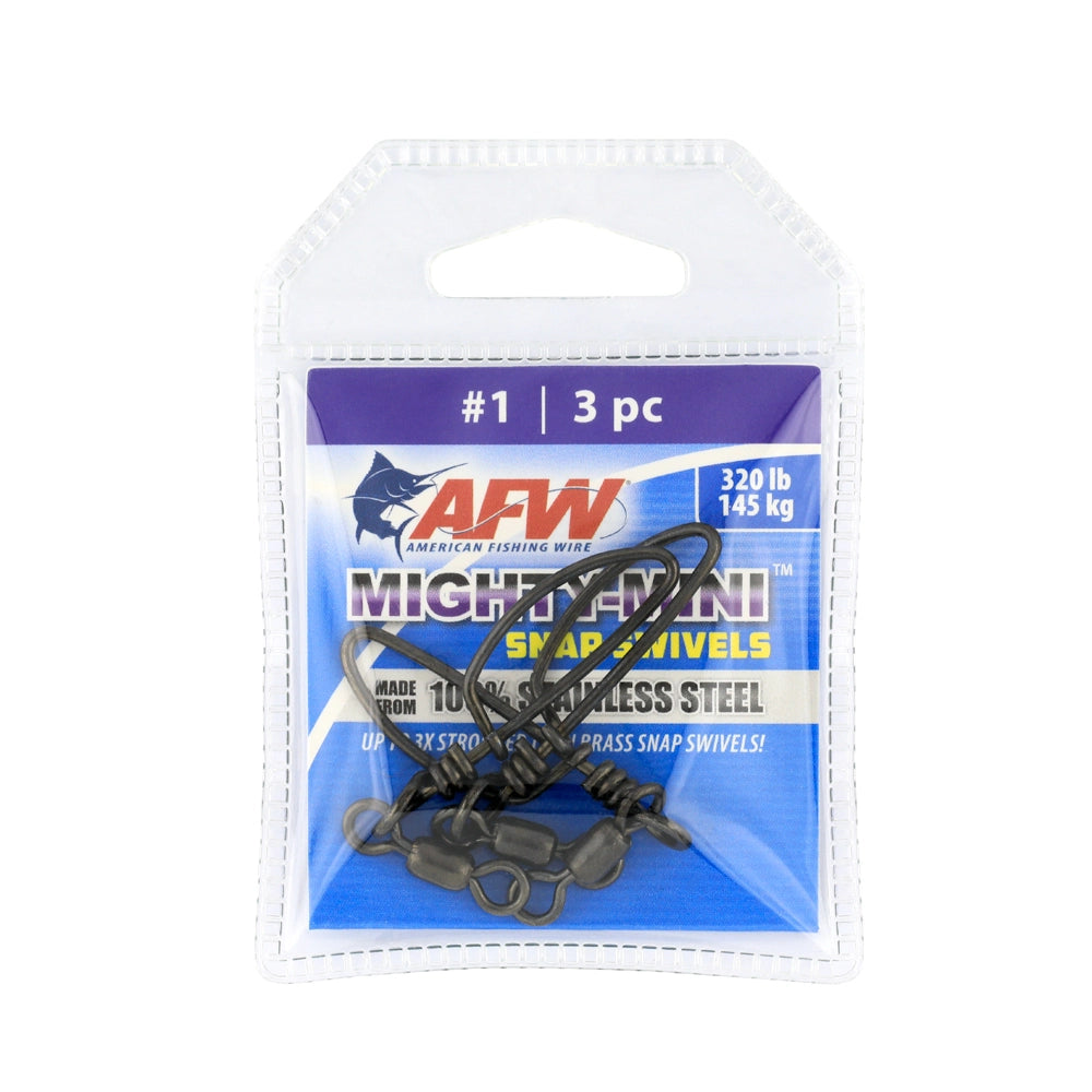 American Fishing Wire Mighty Mini Stainless Steel Snap Swivels-Terminal Tackle-American Fishing Wire-Tackle World