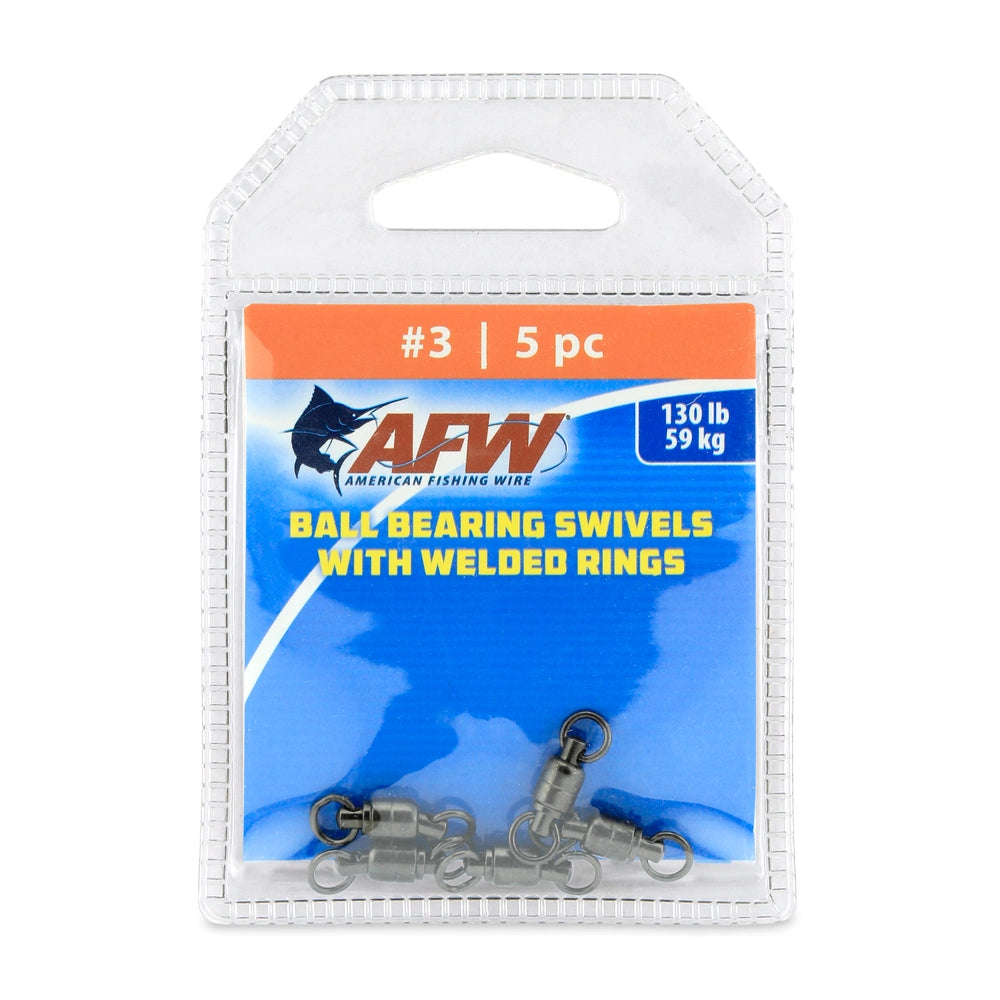 American Fishing Wire Solid Brass Ball Bearing Swivels with Double Welded Rings-Terminal Tackle-American Fishing Wire-Tackle World
