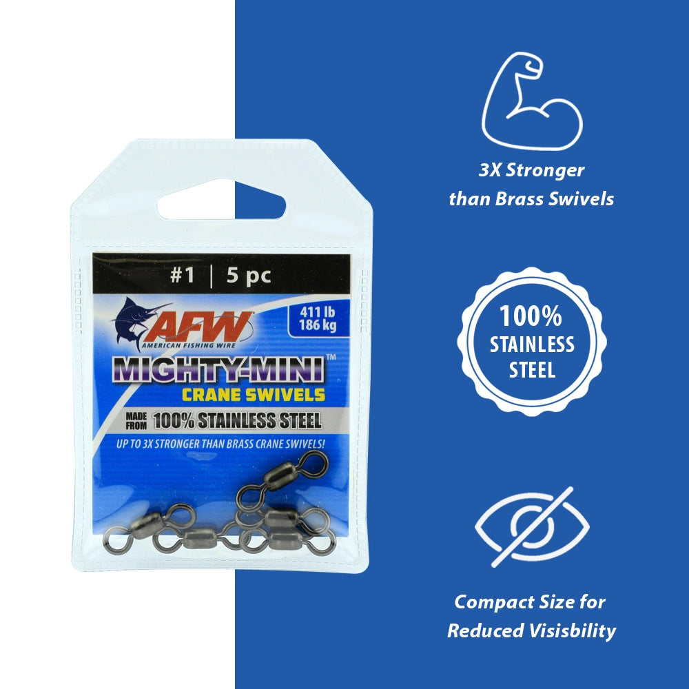 American Fishing Wire Mighty Mini Stainless Steel Crane Swivels-Terminal Tackle-American Fishing Wire-Tackle World