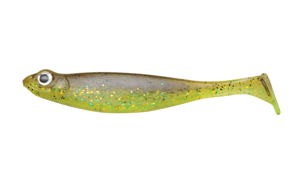 Megabass 3" Hazedong Shads-Lures-Megabass-Length - 3" 8 Pack-Green Pumpkin Chartreuse-Tackle World