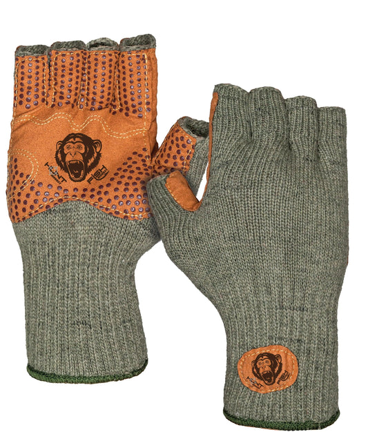 Fish Monkey Wooly Wool Half Finger Gloves-Apparel-Fish Monkey-S/M Green-Tackle World