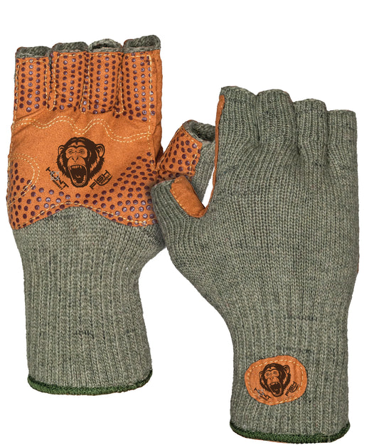 Fish Monkey Wooly Wool Half Finger Gloves