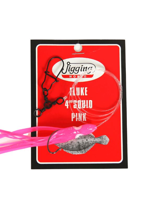 Jigging World Fluke Rigs with 4" Squid-Terminal Tackle-Jigging World-Tackle World