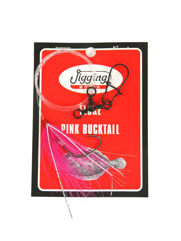 Jigging World Fluke Rigs with Bucktail-Terminal Tackle-Jigging World-PInk-Tackle World