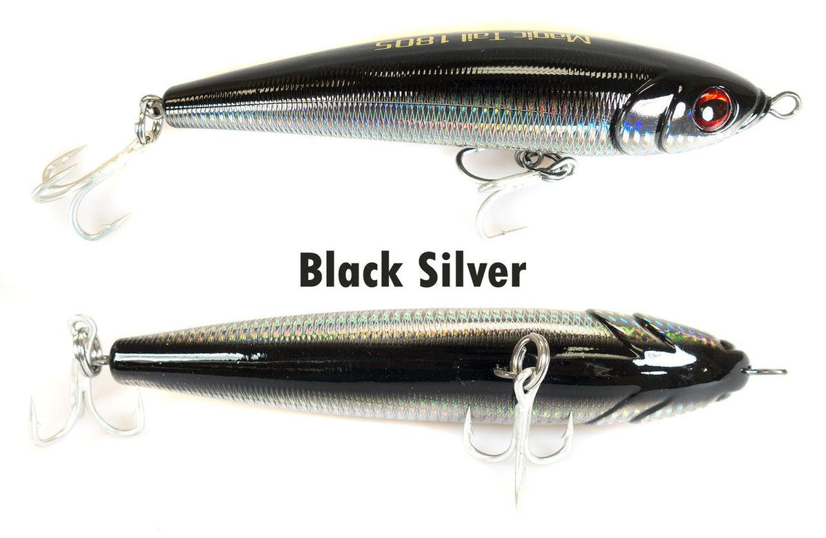 Jigging World Magic Tail Sinking Stick Baits Black Silver