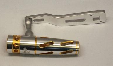 Jigging World - Power Handle for Shimano Talica 2 Speed 8 & 10 Lever Drag Reels-Power Handles & Knobs-Jigging World-Silver Arm / Silver-Gold Aluminum T-Bar-Tackle World
