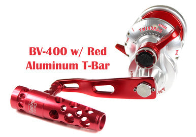 Jigging World - Power Handles for Accurate Boss Valiant 400 ~ 600 Size Lever Drag Reels-Power Handles & Knobs-Jigging World-Red Aluminum T-Bar-115mm Red-Tackle World