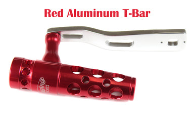 Jigging World - Power Handles for Accurate Boss Valiant 400 ~ 600 Size Lever Drag Reels-Power Handles & Knobs-Jigging World-Red Aluminum T-Bar-115mm Silver-Tackle World