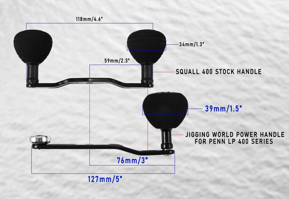 Jigging World - Power Handles for Penn Squall 400 & Fathom 400 Low