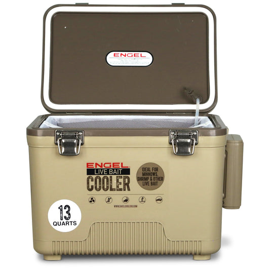 Engel 13 Quart Live Bait Pro Cooler with AP3 Rechargeable Aerator & Stainless Hardware-Accessories-Engel-Tackle World