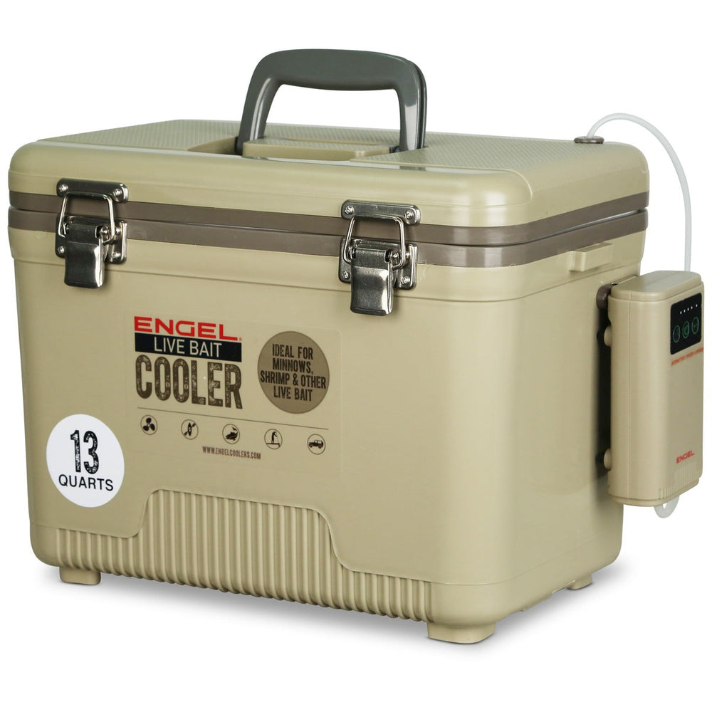 Engel 13 Quart Live Bait Pro Cooler with AP3 Rechargeable Aerator & Stainless Hardware-Accessories-Engel-Tackle World