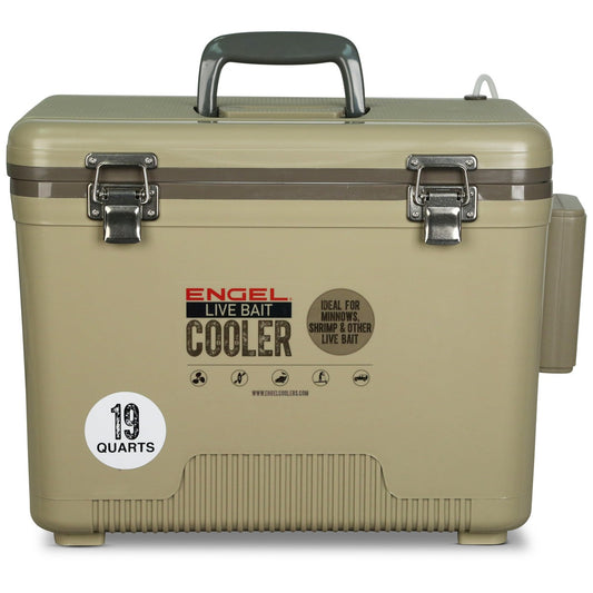 Engel 19 Quart Live Bait Pro Cooler with AP3 Rechargeable Aerator & Stainless Hardware-Accessories-Engel-Tackle World
