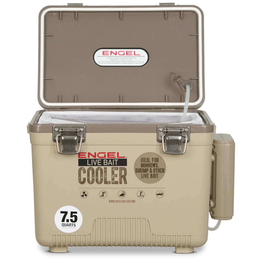 Engel 7.5 Quart Live Bait Pro Cooler with AP3 Rechargeable Aerator & Stainless Hardware-Accessories-Engel-Tackle World