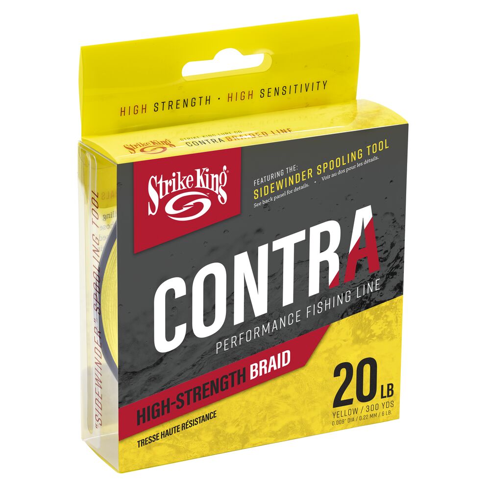 Strike King Contra Braided Line-Lures, FREEGIFT_HIDDEN-System-20lb 300yds / Hi-Vis Yellow-Tackle World