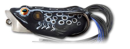 LIVETARGET Frog Hollow Popper Fishing Lure - Topwater Popper Bait For Bass Fishing, Black - View #4