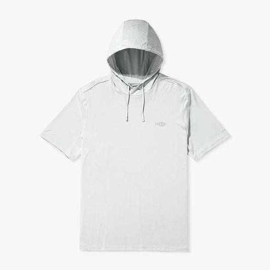 Aftco Samurai Short Sleeve Hooded Sun SP Shirts-Apparel-Aftco-White Heather-M-Tackle World