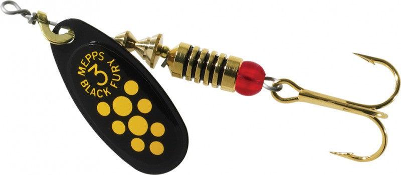 Mepps Black Fury Inline Spinners-Lures-Mepps-Yellow Dot-#3 - 1/4oz-Tackle World