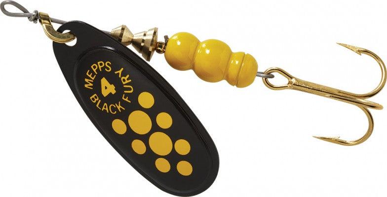 Mepps Black Fury Inline Spinners-Lures-Mepps-Yellow Dot-#4 - 1/3oz-Tackle World