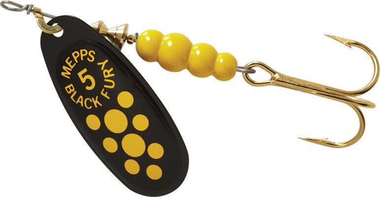Mepps Black Fury Inline Spinners-Lures-Mepps-Yellow Dot-#5 - 1/2oz-Tackle World