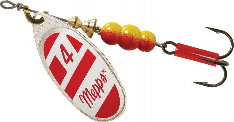 Mepps Plain Aglia Inline Spinners-Lures-Mepps-Silver/Red White-#4 - 1/3oz-Tackle World