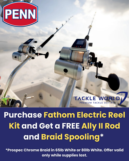 Penn Fathom 50 Electric Kit + Ally II Conventional Rod Combos-Reel-Penn-Tackle World