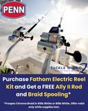 Penn Fathom 50 Electric Kit + Ally II Conventional Rod Combos-Reel-Penn-Tackle World