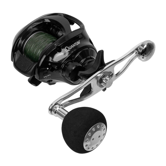 Quantum Accurist Baitcasting Reel + Power Handle + Line Combo *Limited Stock Only*-Reel-Quantum-ATBK100HPTA + Silver Power Handle + Free Line (20lbs 150yds Dark Green Braid)-Tackle World