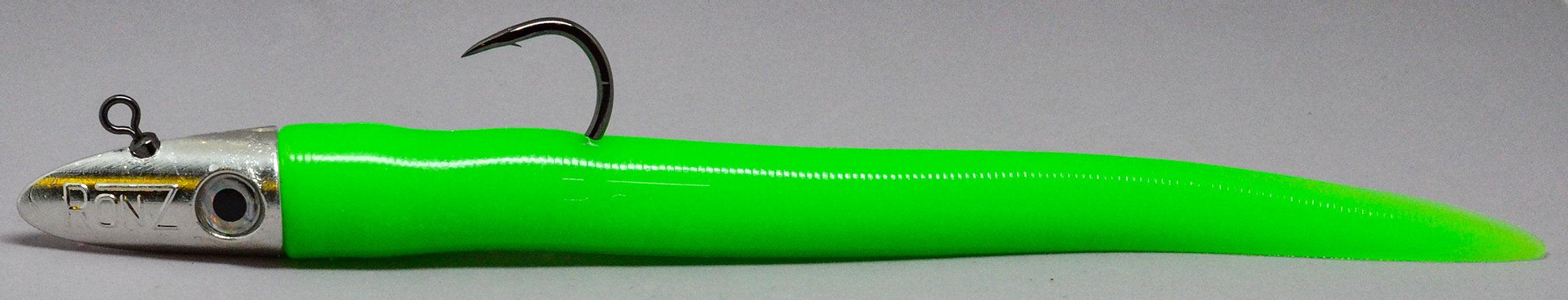 RonZ 10" 4oz Big Game Heavy Duty 4X102Z Soft Baits-Lures-RonZ-Green Glow-Tackle World