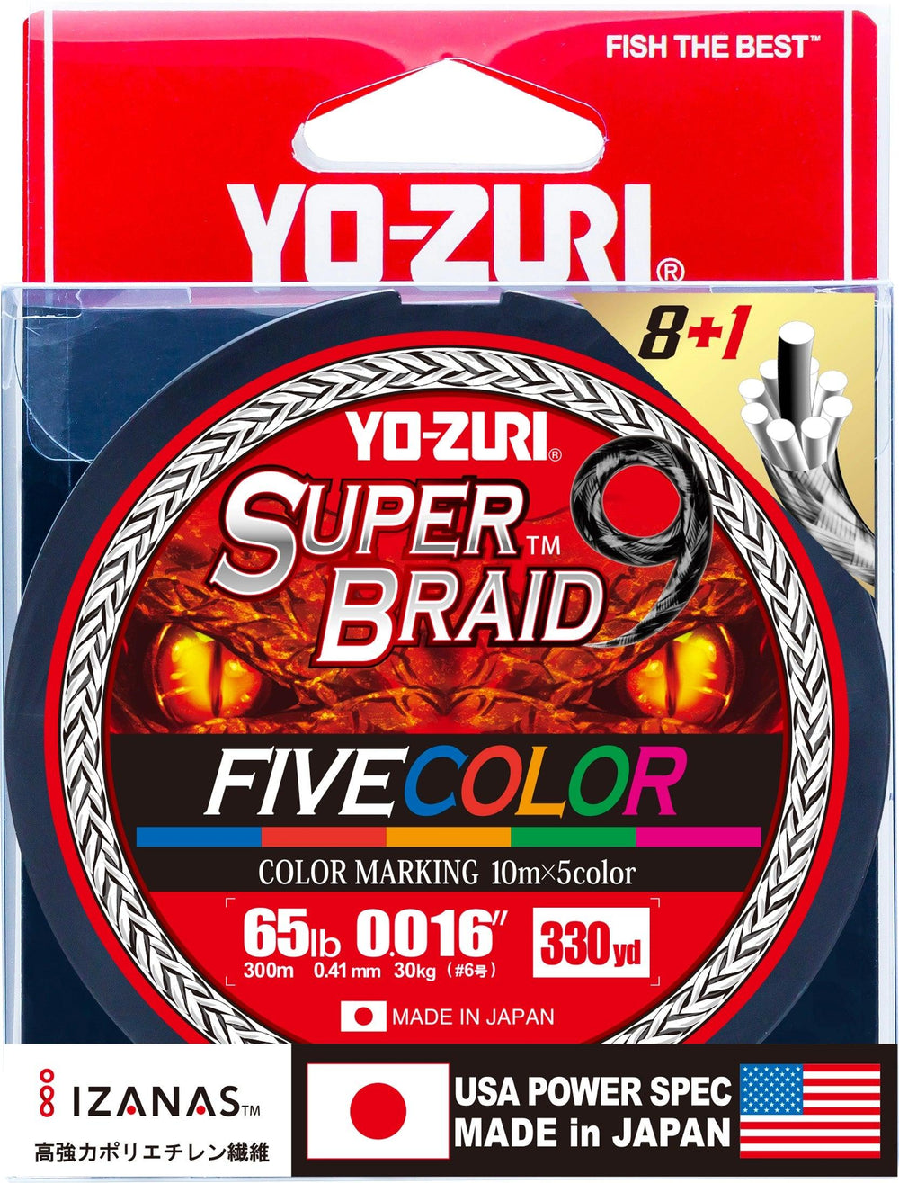 Yo-Zuri Superbraid 9 Braided Line Five Color-Line & Leader-Yo-Zuri-Tackle World